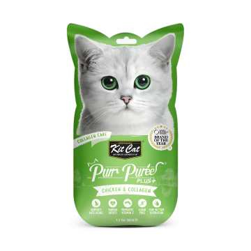 Kit Cat Purr Puree Plus Collagen Care Chicken & Collagen 15g x 4pcs